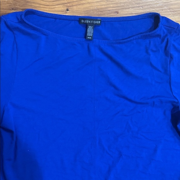 Eileen Fisher Royal Blue Garment Long Sleeve Top or Mini Dress Size Medium - Picture 3 of 13